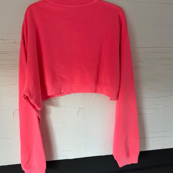 ALEXANDER WANG | Mind Detergent | Cropped Sweatshirt — Hot Pink | Size Large - Picture 3 of 9